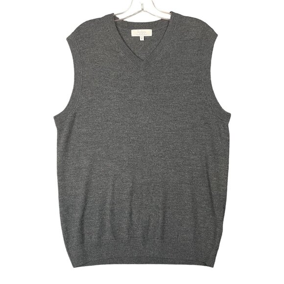 Turnbury Mens Sweater Vest M Merino Wool Gray Soft Stretchy Work Career Office - Picture 2 of 10